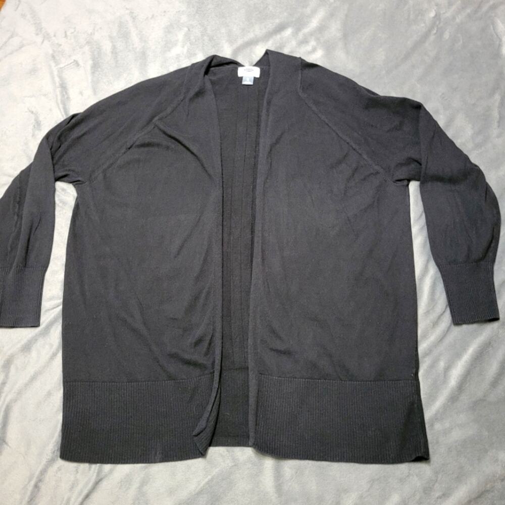 Old Navy Cardigan Womens Extra Large Black Comfort Open Front Stretch Cotton Top